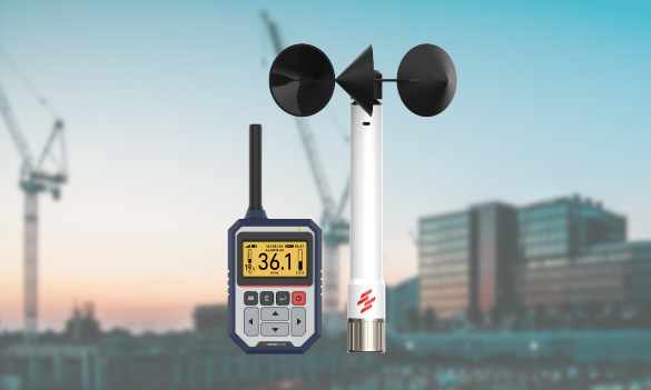 Instrumentos de monitoreo ambiental: medidor de ruido y velocidad del viento