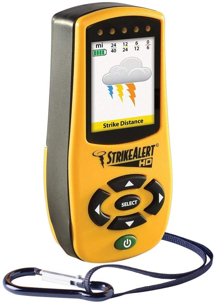 Equipo StrikeAlertHD LD-3000 para detección de rayos con advertencias visuales y sonoras