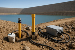 Sensor de inclinación digital instalado en talud geotécnico