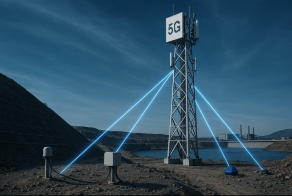 Antena 5G con sensores geotécnicos conectados mediante IoT